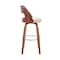 Armen Living Julius 26" Cream Faux Leather and Walnut Wood Bar Stool LCJUBAWACR26 - alternate 9